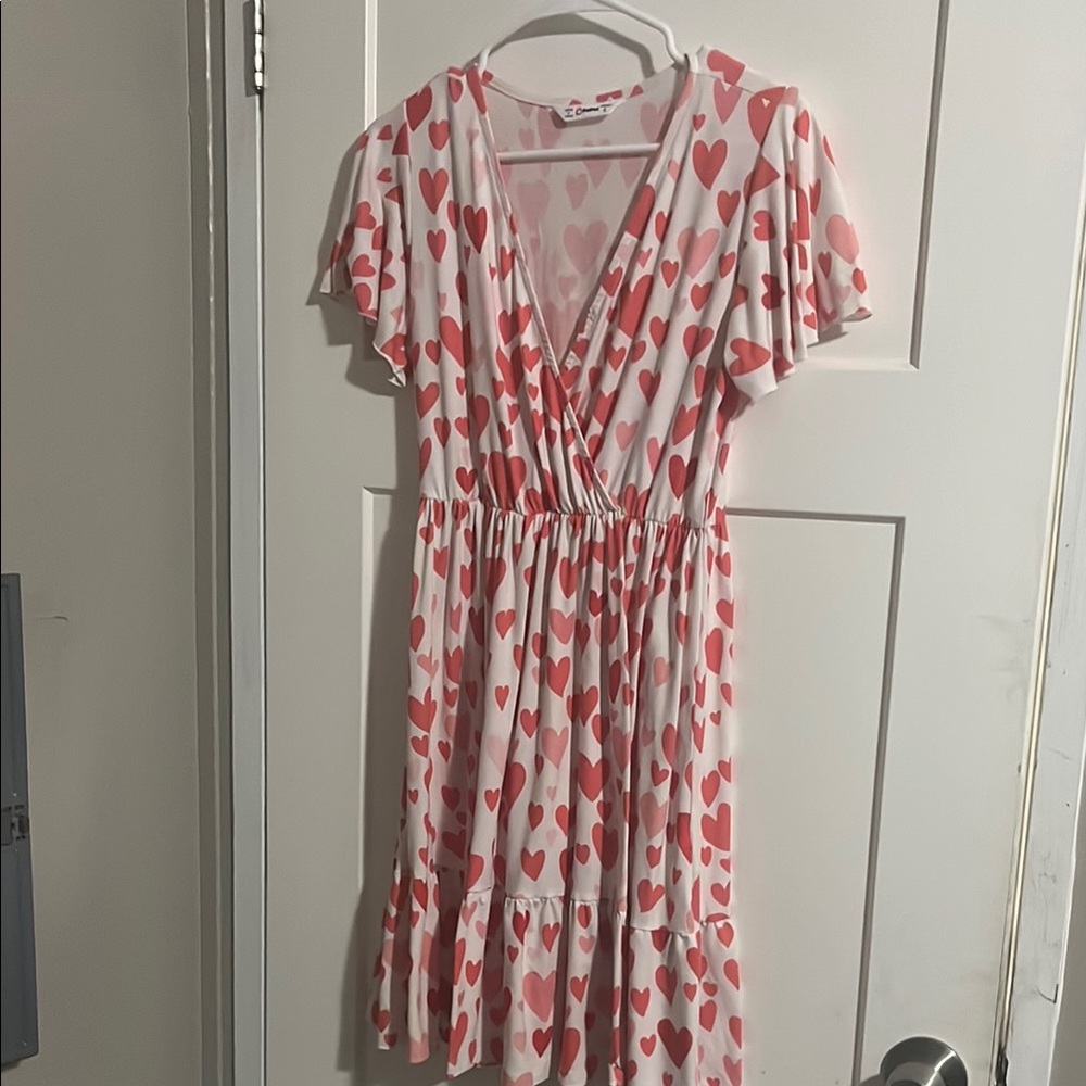 PatPat Pink Heart Pattern Dress